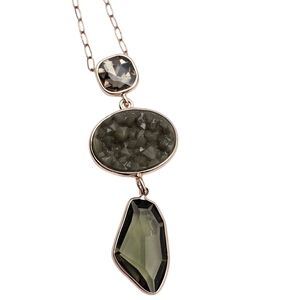 Banana Republic Rose Gold and Gray Pendant Necklace